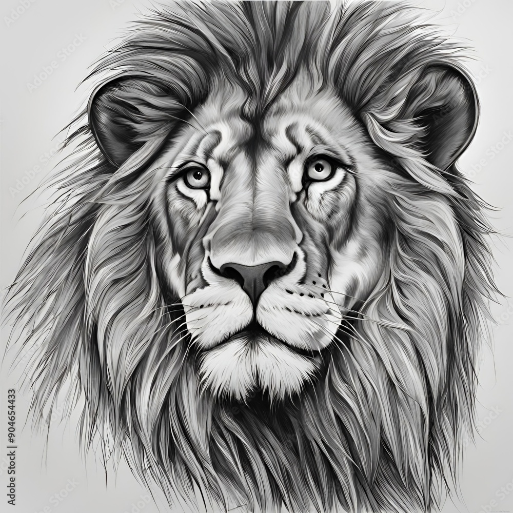 Lion painting with a brush Lion painting with a brush