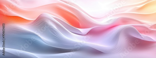 Abstract Fluid Lines and Gradient Colors Wave Background in Soft Pastel Hues