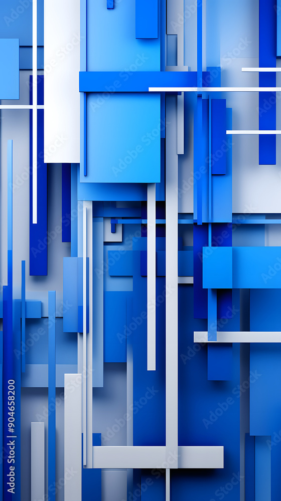 Technology blue and white square city abstract graphic poster background Technology blue and white square city abstract graphic poster background