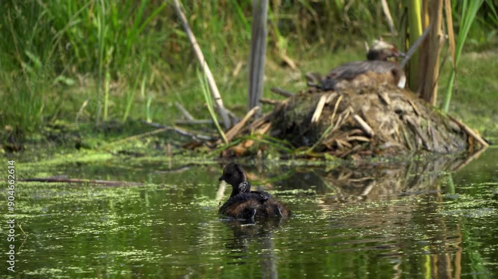 A tender video series of a Horned Grebe pair and their chick on a lush lake in Edmonton, Canada. Captures parenting, feeding, and the chick's clumsy explorations. A tender video series of a Horned Grebe pair and their chick on a lush lake in Edmonton, Canada. Captures parenting, feeding, and the chick's clumsy explorations.