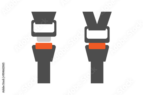 seat belt vector sign, safety belt or save buckle illustration