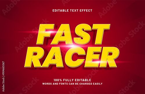 fast racer editable text effect in race and game text style