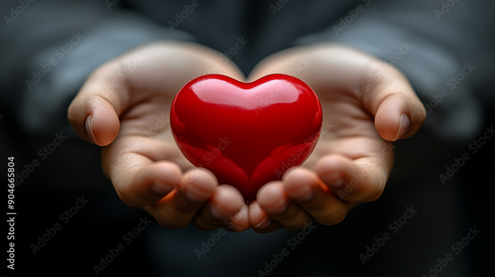 cardiologist focuses intently while holding a red heart model, symbolizing dedication and care in heart health. Emphasizes medical expertise and compassion for patients cardiologist focuses intently while holding a red heart model, symbolizing dedication and care in heart health. Emphasizes medical expertise and compassion for patients