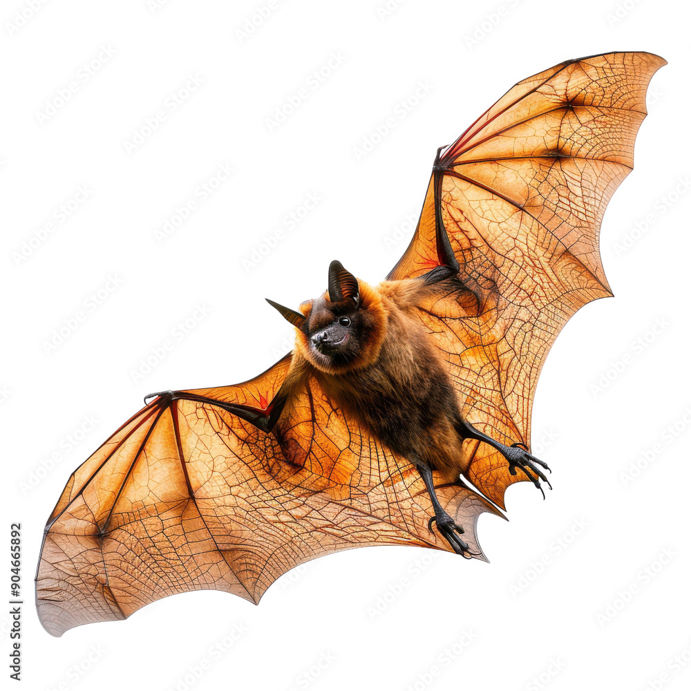 Naklejka premium A Majestic Bat in Mid-Flight with Stunning Wings and Sharp Features