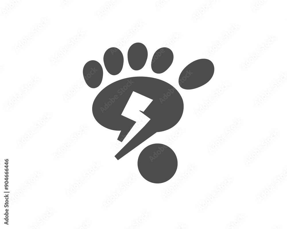 abstract foot print thunder energy logo design template abstract foot print thunder energy logo design template
