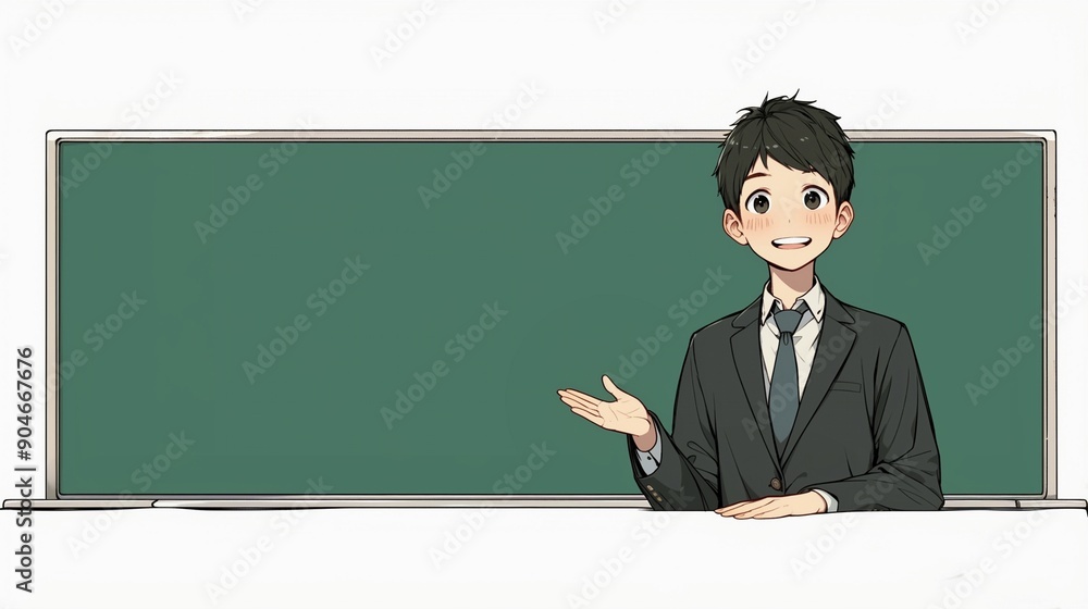無地の黒板とビジネスマン、レクチャー2