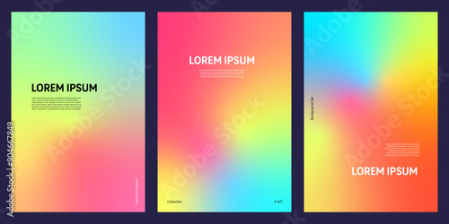 Abstract background set with vibrant gradient mesh blending smoothly for poster cover banner design