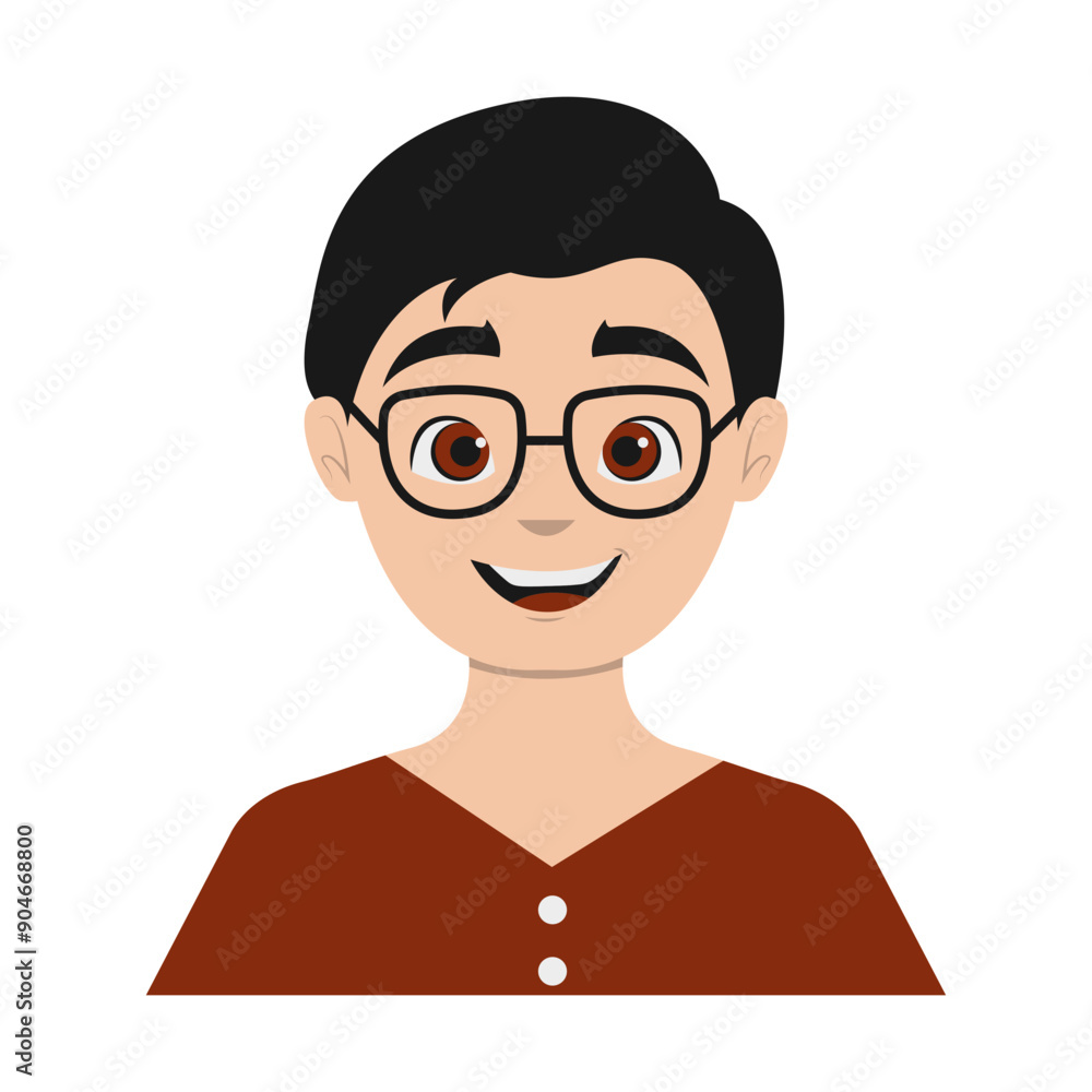 Male Medical Staff Avatar Illustration Isolated on White Background. Vector Character in Cartoon Design