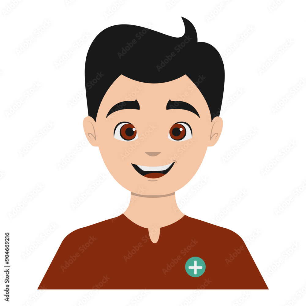 Male Medical Staff Avatar Illustration Isolated on White Background. Vector Character in Cartoon Design Male Medical Staff Avatar Illustration Isolated on White Background. Vector Character in Cartoon Design