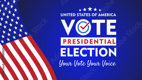 USA 2024 Presidential Elections Event Banner, background, card, poster design. Vote day 5 Nov 