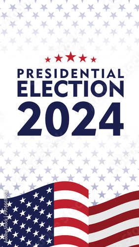 USA 2024 Presidential Elections Event Banner, background, poster, and social media story design. Vote day 5 Nov 