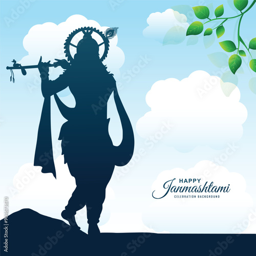 Happy janmashtami festival card background
