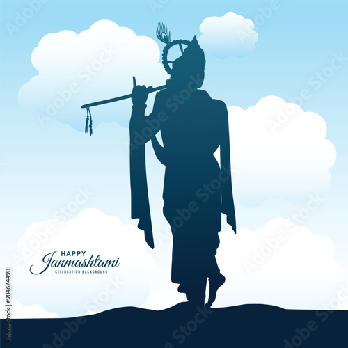 Indian hindu festival of janmashtami celebration card background