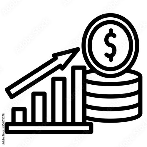 Revenue Growth Icon Element For Design