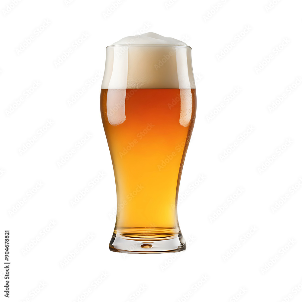 A glass of beer isolated on a transparent background, Generative AI A glass of beer isolated on a transparent background, Generative AI