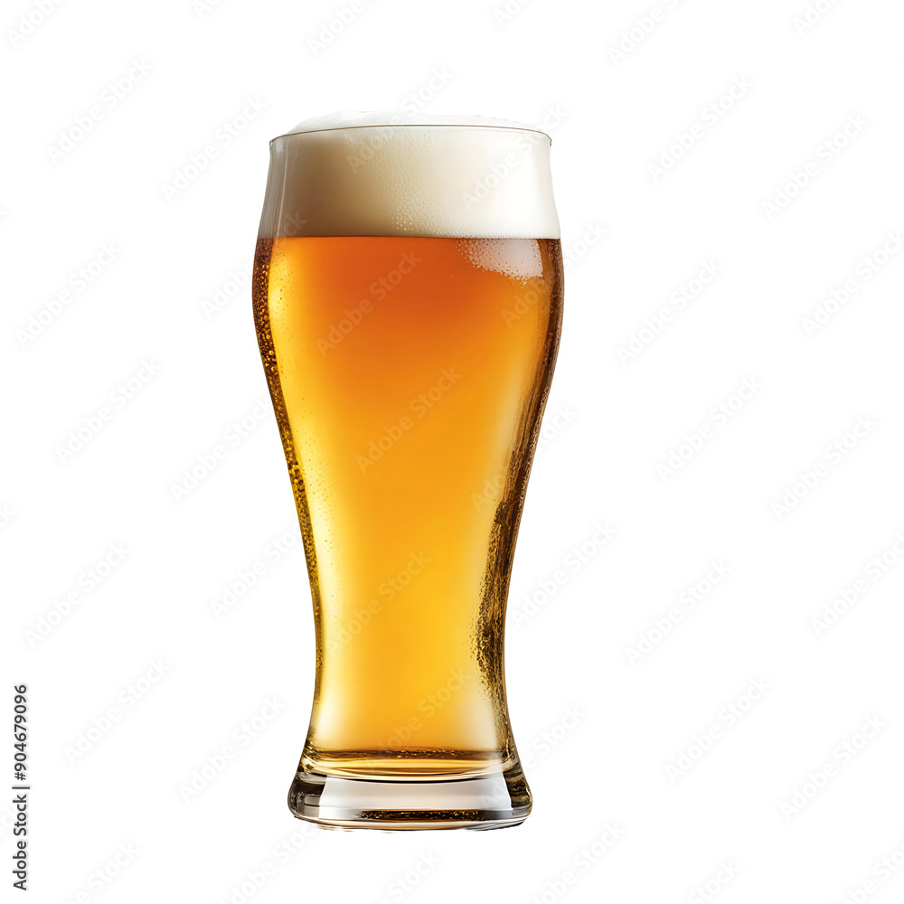 A glass of beer isolated on a transparent background, Generative AI A glass of beer isolated on a transparent background, Generative AI