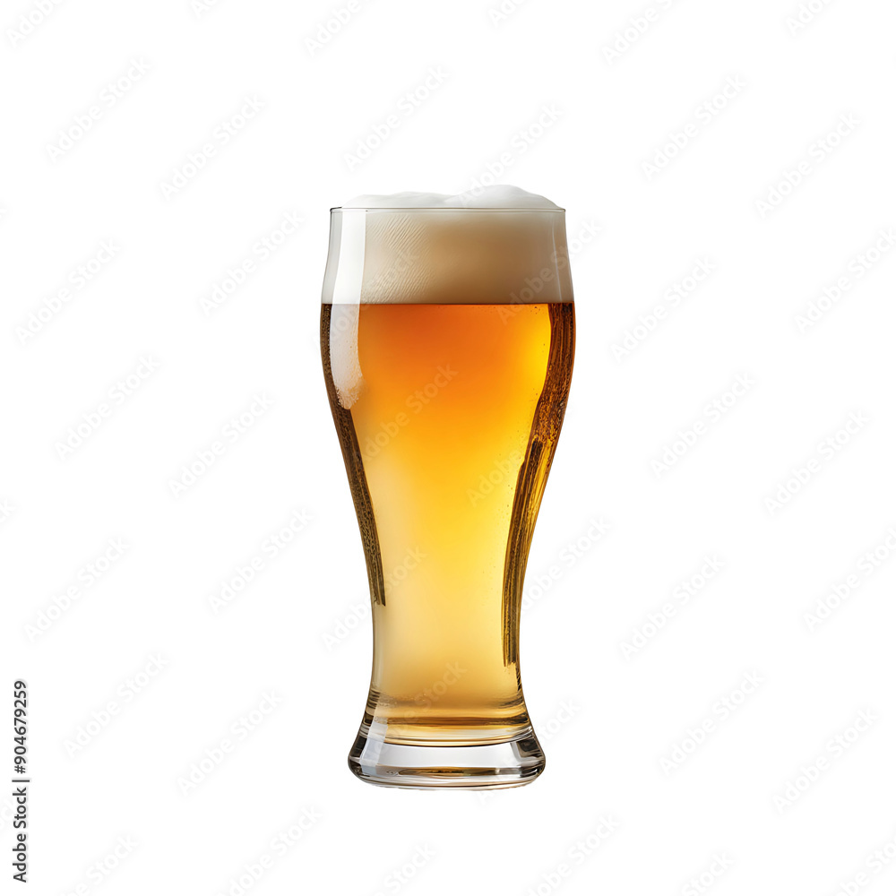 A glass of beer isolated on a transparent background, Generative AI A glass of beer isolated on a transparent background, Generative AI