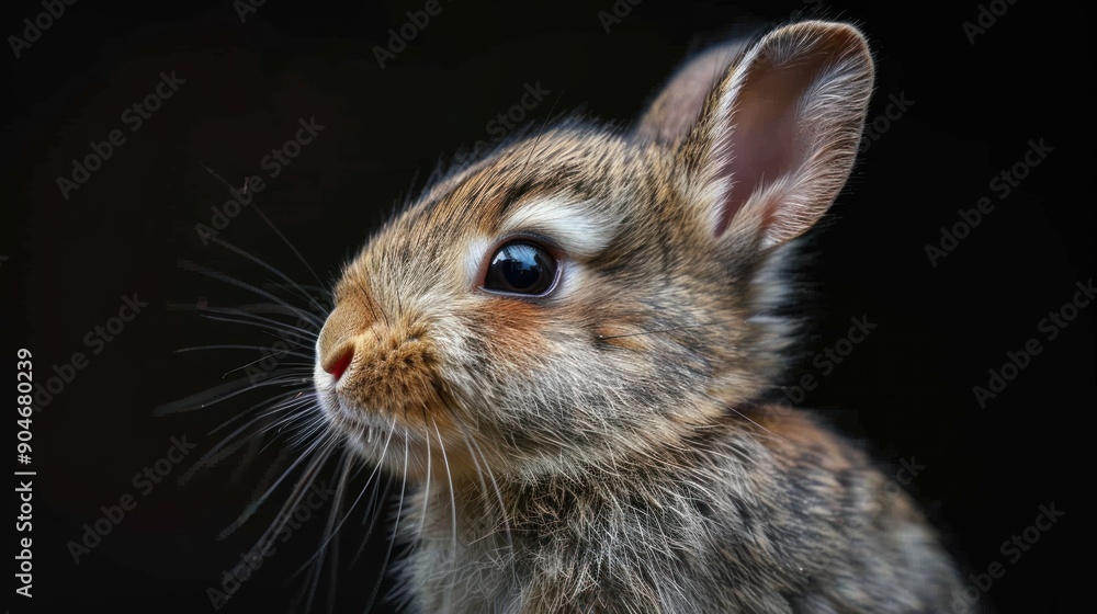 Obraz premium Close-Up Portrait of a Curious Rabbit