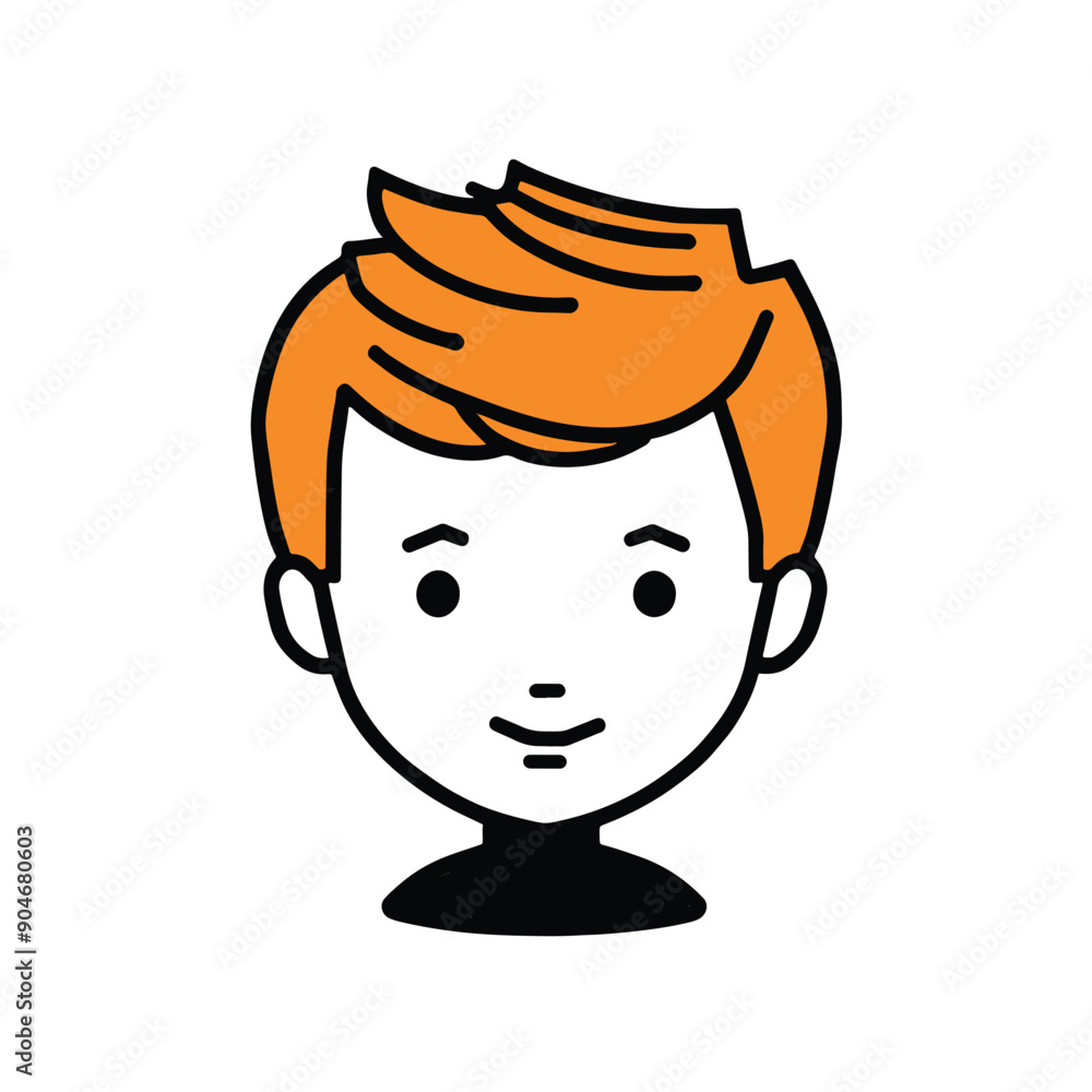 Cartoon kid head icon isolated on white background Cartoon kid head icon isolated on white background