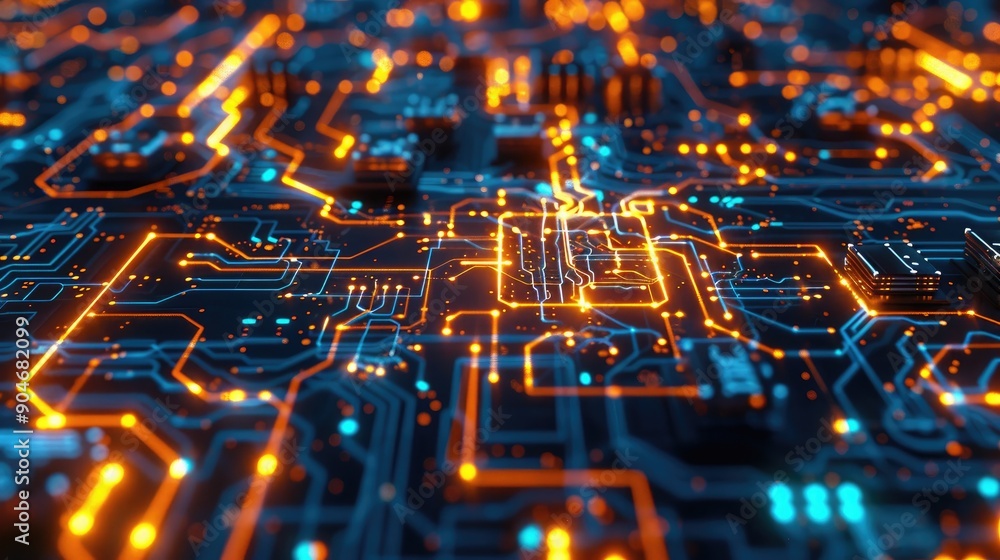 Intricate network of glowing digital circuitry protecting a virtual fortress from cyber threats. Intricate network of glowing digital circuitry protecting a virtual fortress from cyber threats.