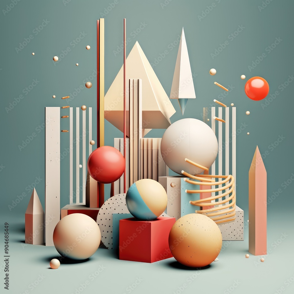 Modern Geometric Abstract Art Composition Modern Geometric Abstract Art Composition