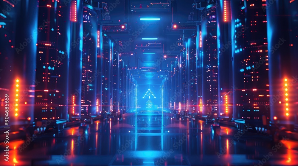 Network of digital sentinels guarding the entrance to a secure cloud data center. Network of digital sentinels guarding the entrance to a secure cloud data center.