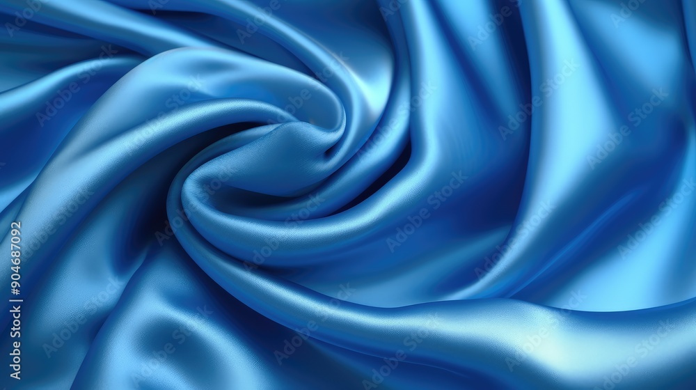 Obraz premium Elegant Blue Silk Fabric Texture
