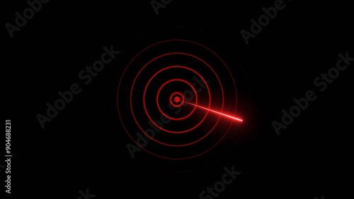 Neon light ship radar and plane radar icon conceptual location searching background illustration 4k.