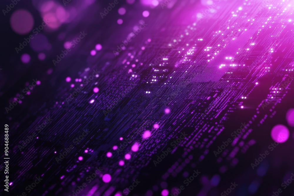 Abstract Purple Circuit Board with Glowing Lights Abstract Purple Circuit Board with Glowing Lights