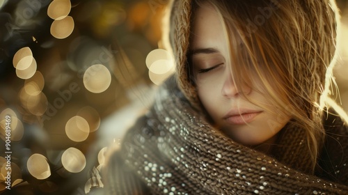 Wallpaper Mural 146. Poncho, realistic style, muted tones, polka dots, wide shot, soft light, bokeh, Torontodigital.ca