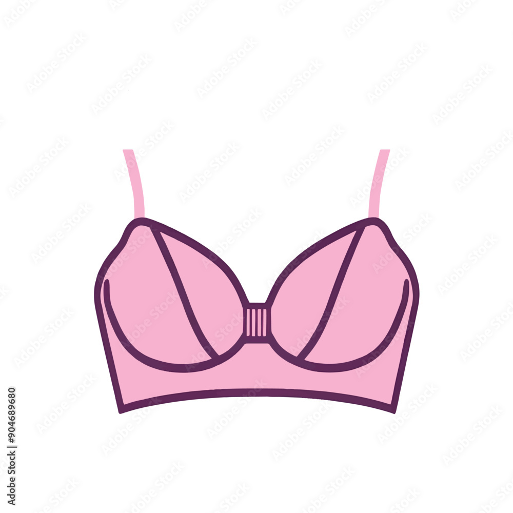 Female pink bra icon on white background Female pink bra icon on white background