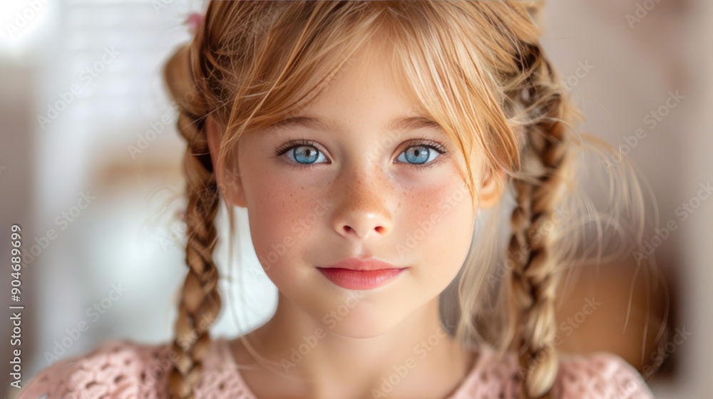 Portrait of a Young Girl with Blue Eyes Portrait of a Young Girl with Blue Eyes