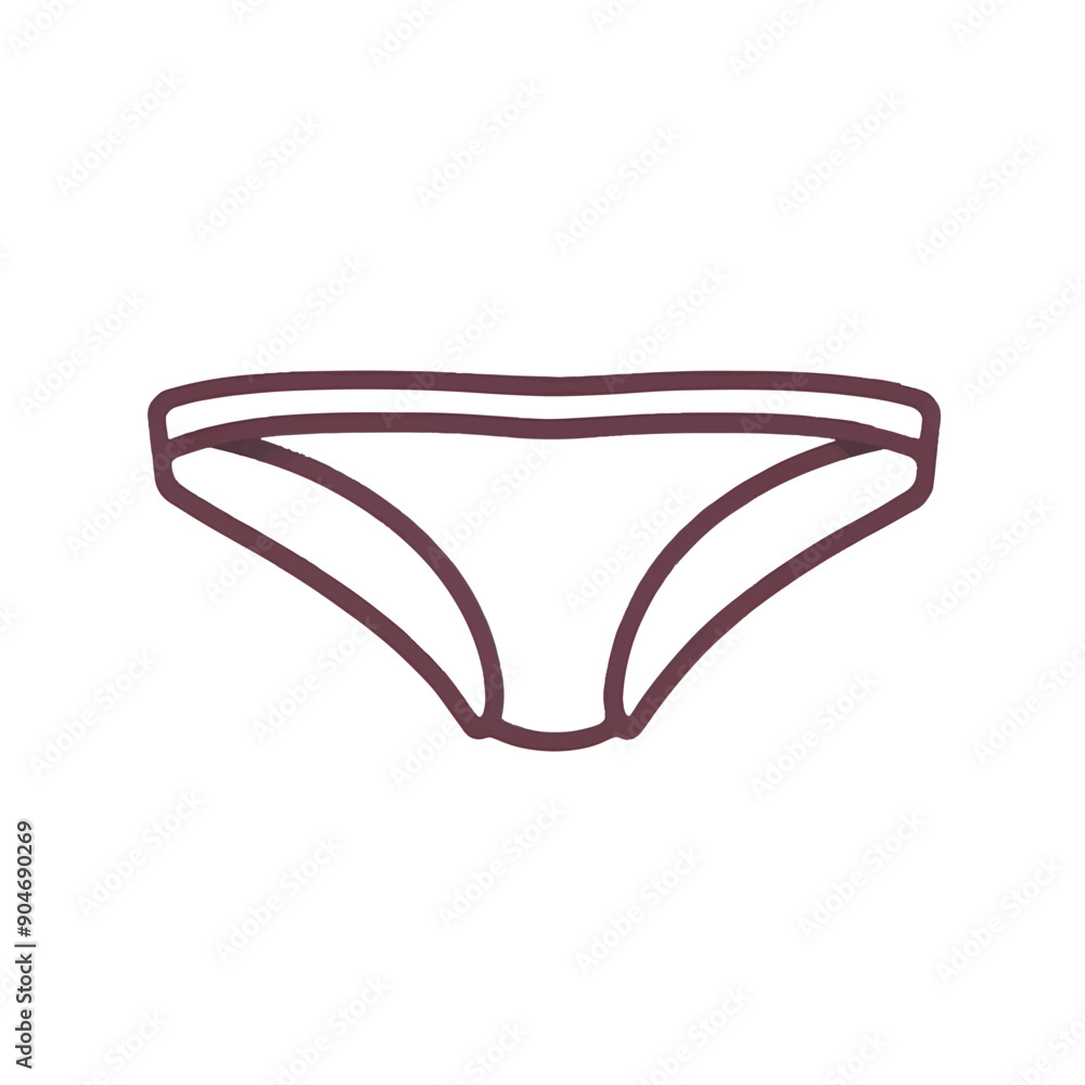 Female pantie or underwear on white background, vector illustration