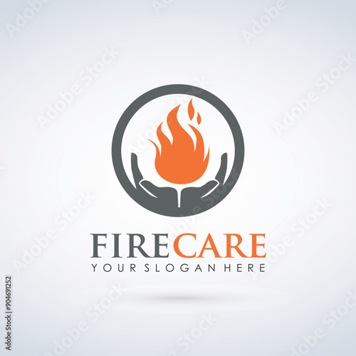 Abstract fire care logo template design. Vector Illustration