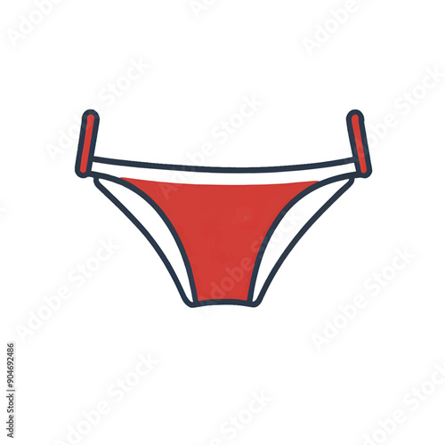 Female pantie or underwear on white background, vector illustration