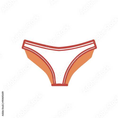 Female pantie or underwear on white background, vector illustration