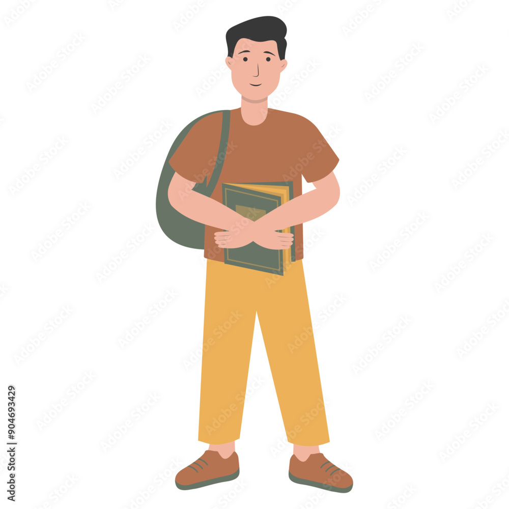 University Student Character. Flat Graphic Vector Illustration. University Student Character. Flat Graphic Vector Illustration.