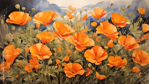  The Emotional and Symbolic Impact of California Poppies in Ink and Watercolor