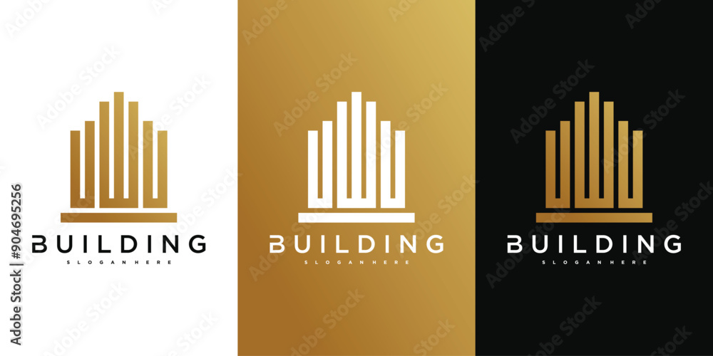 Building logo design with a modern concept. City building construction. Premium Vector Building logo design with a modern concept. City building construction. Premium Vector