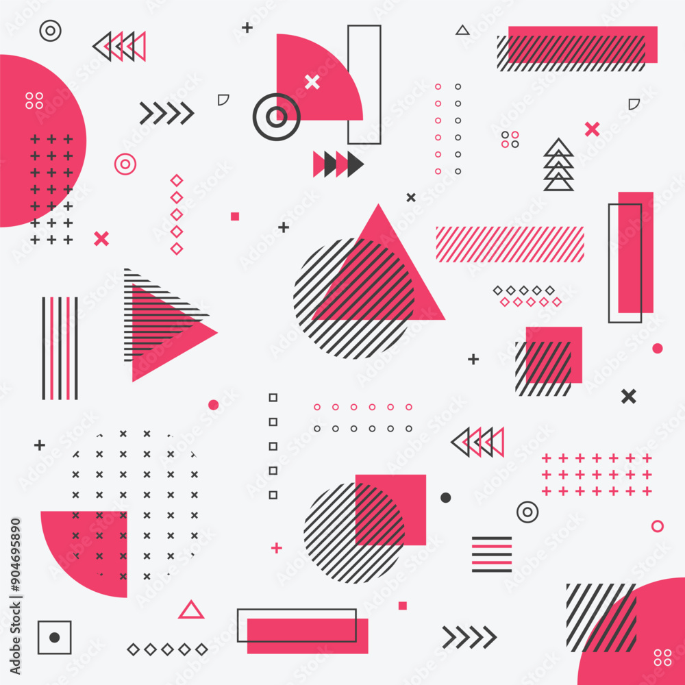 Modern Geometric shapes background in flat design Modern Geometric shapes background in flat design