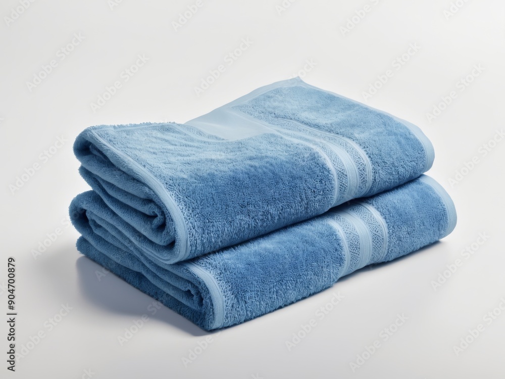 neatly folded sapphire blue towel isolated on white background. neatly folded sapphire blue towel isolated on white background.