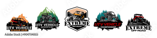 UTV offroading social club logo design vector set	