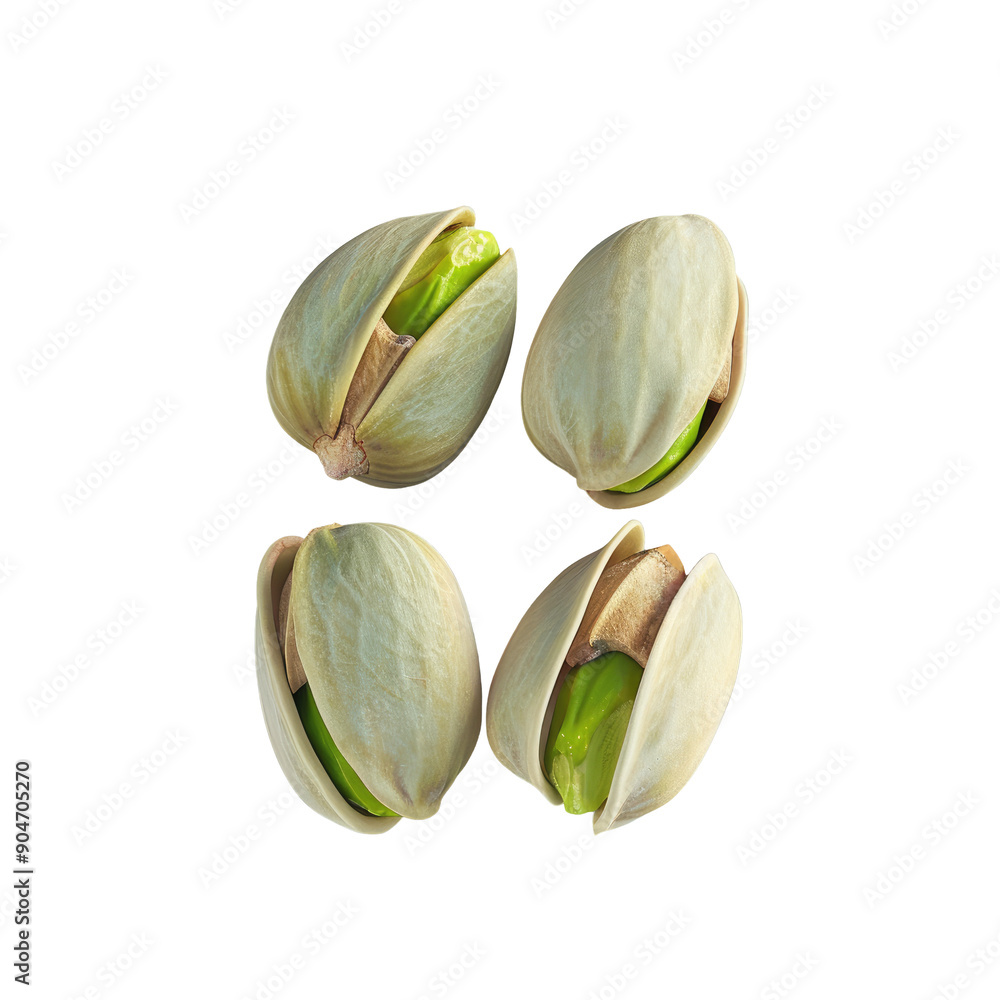 Pistachio nuts with shells removed, placed on a transparent background. View from above. Pistachio nuts with shells removed, placed on a transparent background. View from above.