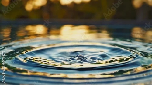 single drop falling into pool slow motion