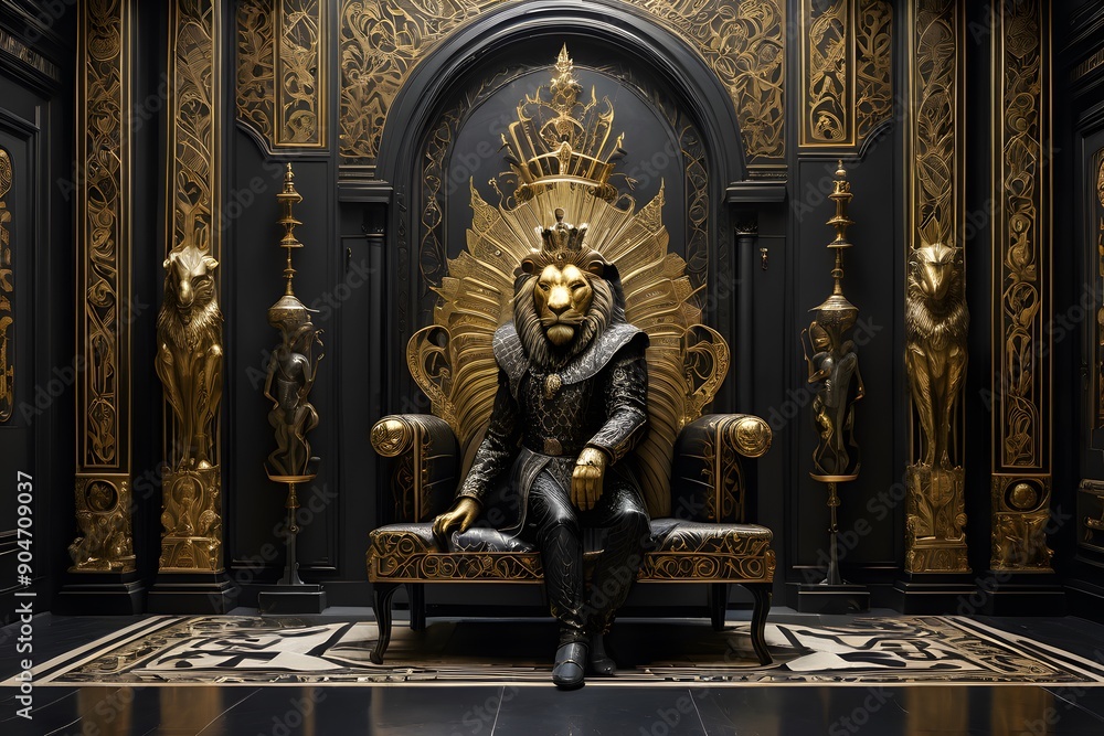 Fototapeta premium Regal Lion Throne 345