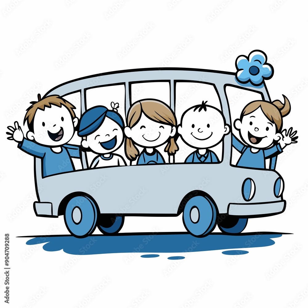 Back to school. Schoolkids in school bus. JPEG version. Back to school. Schoolkids in school bus. JPEG version.
