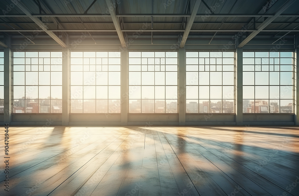 Spacious Sunlit Industrial Warehouse Interior Spacious Sunlit Industrial Warehouse Interior