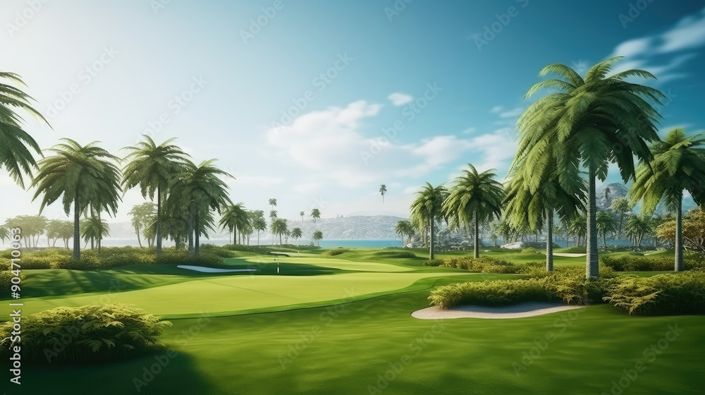 Scenic Tropical Golf Course Landscape Scenic Tropical Golf Course Landscape