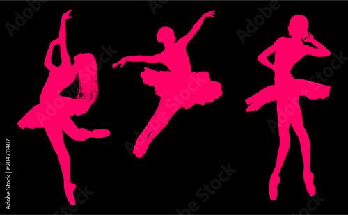 baile, danza, silueta, bailarina, danza ritmica, silueta, deporte, ballet, vector, ballet, movimiento
