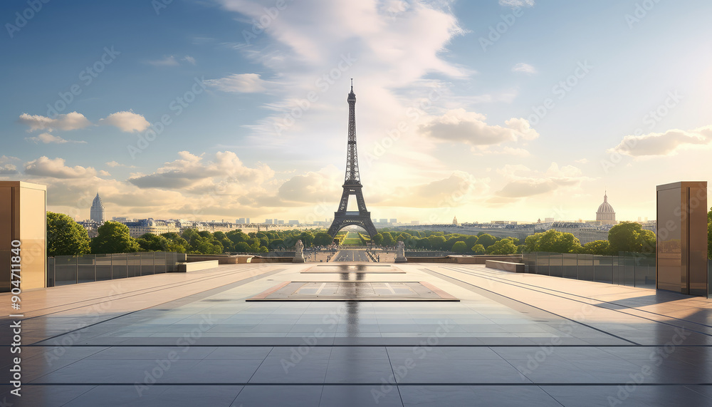 Fototapeta premium Eiffel Tower at Sunrise in Paris